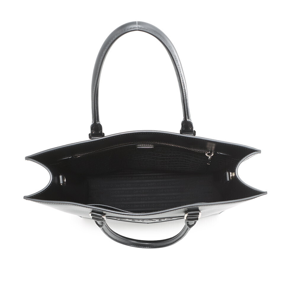 Prada Tote Bag Triangle Logo Black - Picture 6 of 12